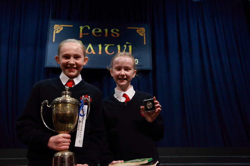 Feis26022020Wed27 
 27
Saoirse Dwyer-Hayes and Ava O’Mahoney received the Cup and Silver Medal for St. Vincent’s PS.

Class:84: “The Sr. M. Benedicta Memorial Perpetual Cup” Primary School Unison Choirs

Feis20: Feis Maitiú festival held in Father Mathew Hall: EEjob: 26/02/2020: Picture: Ger Bonus.