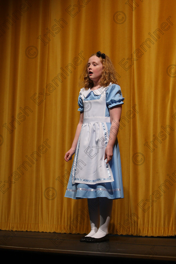 Feis16032018Fri03 
 3~4
Ali O’Connell performing “Alice In Wonderland”.
 Speech and Drama Class: 328: “The Fr. Nessan Shaw Memorial Perpetual Cup” Dramatic Solo 10 Years and Under Section 3 Feis Maitiú 92nd Festival held in Fr. Mathew Hall. EEjob 16/03/2018 Picture: Gerard Bonus.