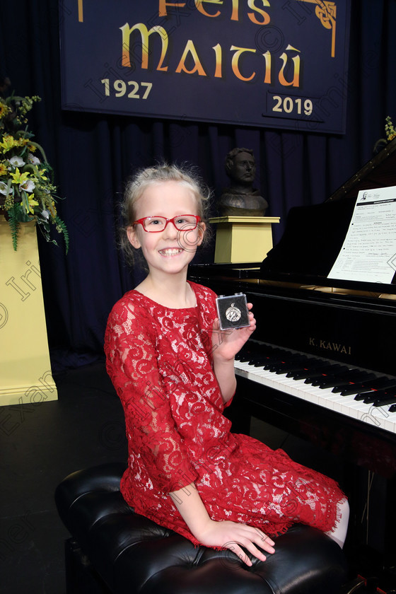 Feis01022019Fri24 
 24
Silver Medallist Alexandra Keane from Waterford in Class: 166: Piano Solo: 10 Years and Under.

Class: 166: Piano Solo: 10Yearsand Under (a) Kabalevsky – Toccatina, (No.12 from 30 Childrens’ Pieces Op.27). (b) Contrasting piece of own choice not to exceed 3 minutes.
 Feis Maitiú 93rd Festival held in Fr. Matthew Hall. EEjob 01/02/2019. Picture: Gerard Bonus