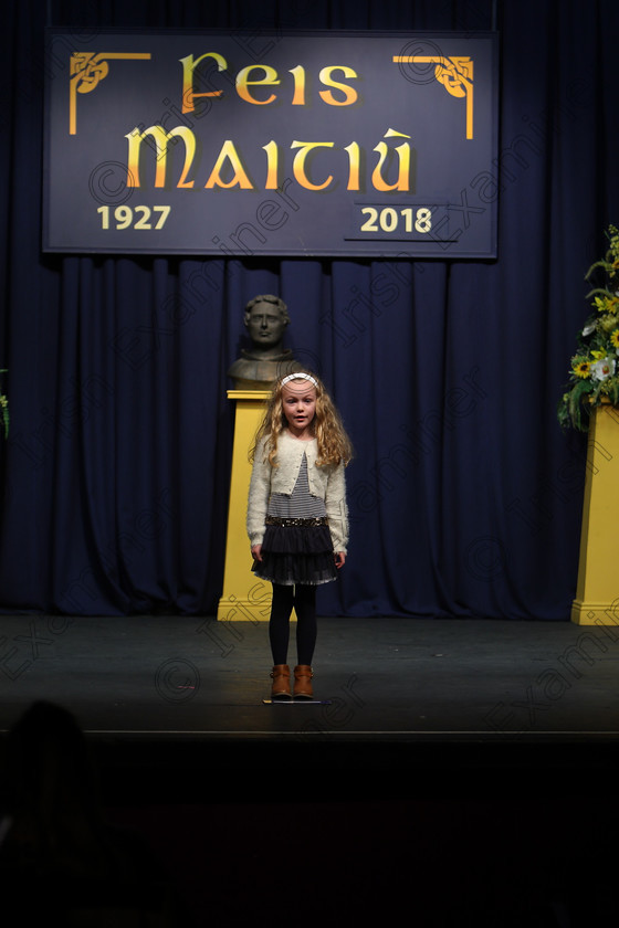 Feis12032018Mon34 
 34
Performer Roisín Turner Killavullan reciting her poem.
 Speech and Drama Class: 365: Solo Verse Speaking Girls 10 Years and Under Section 4 Feis Maitiú 92nd Festival held in Fr. Mathew Hall. EEjob 12/03/2018 Picture: Gerard Bonus