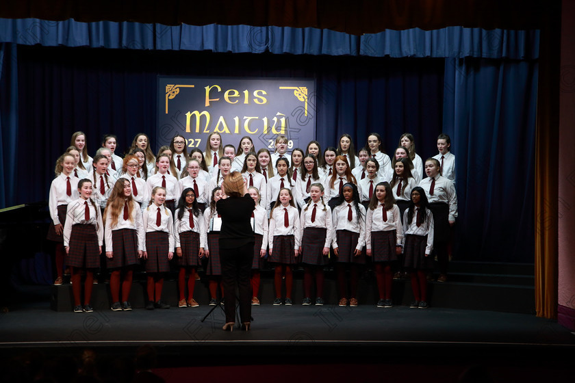 Feis27022019Wed32 
 32~36
Sacred Heart School Tullamore singing “Little Spanish Town” conducted by Regina McCarthy.

Class: 83: “The Loreto Perpetual Cup” Secondary School Unison Choirs

Feis Maitiú 93rd Festival held in Fr. Mathew Hall. EEjob 27/02/2019. Picture: Gerard Bonus
