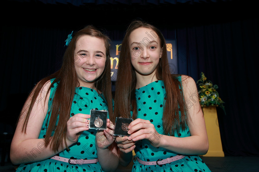 Feis05032018Mon10 
 10
Bronze Medallists Duo; Faye Herlihy Abbie and Palliser Kehoe from Ballinhassig.and Carrigaline.
 Singing and School Choirs Class: 93: Vocal Duets 13 Years and Under Feis Maitiú 92nd Festival held in Fr. Mathew Hall. EEjob 05/03/2018 Picture: Gerard Bonus.