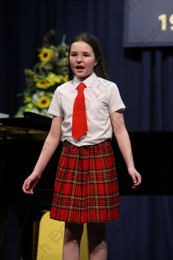 Feis07032018Wed07 
 7
Lauren Rooney performing “Naughty” from Matilda.
 Singing and School Choirs Class: 113: “The Edna McBirney Memorial Perpetual Award” Solo Action Song 12 Years and Under Section 3 Feis Maitiú 92nd Festival held in Fr. Mathew Hall. EEjob 06/03/2018 Picture: Gerard Bonus.