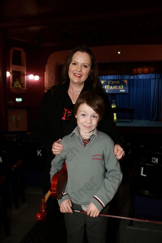 Feis04022020Tues04 
 4
Performer Stephen Hallissey from Ballincollig with his mum Siobhan.

Class:242: Violin Solo 8 year and under

Feis20: Feis Maitiú festival held in Father Mathew Hall: EEjob: 04/02/2020: Picture: Ger Bonus.