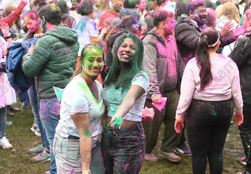 LC-more-holi-06 
 Friends Vismaya and Panchami covered in coloured paint powder at the celebrations. The Indian community in Cork celebrated the 'Holi' Festival of Colours, marking the arrival of spring and the end of winter , at Fitzgerald's Park Cork on Sunday 24th March 2024. Pic; Larry Cummins