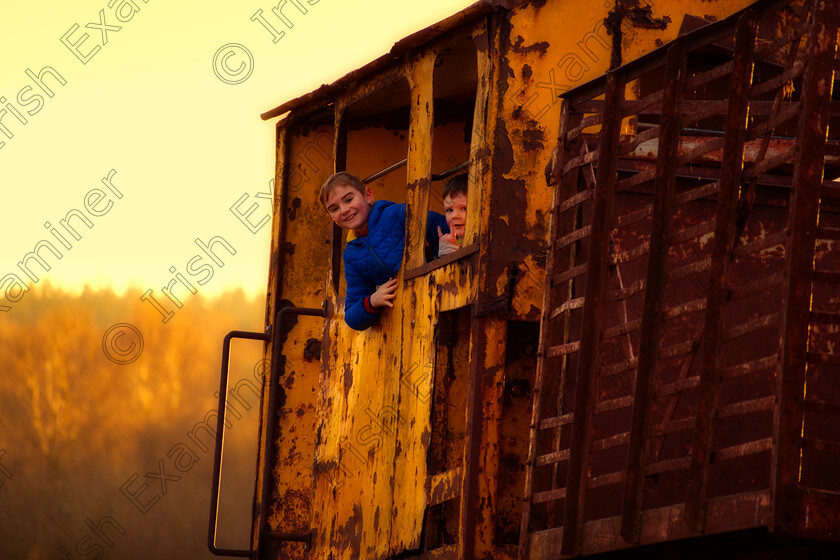 DSC06846 
 Cousins Jonny and Eli enjoying running around Lough Boora in Offaly and the Bog Train at sunset.