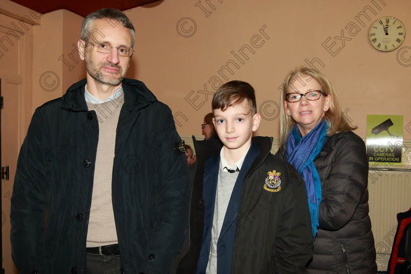 Feis31012019Thur15 
 15
Performer Giacomo Cammoranesi from Ballintemple with his parents Lorenzo and Rosaleen.

Feis Maitiú 93rd Festival held in Fr. Matthew Hall. EEjob 31/01/2019. Picture: Gerard Bonus

Class: 165: Piano Solo 12YearsandUnder (a) Prokofiev –Cortege de Sauterelles (Musique d’enfants). (b) Contrasting piece of own choice not to exceed 3 minutes.