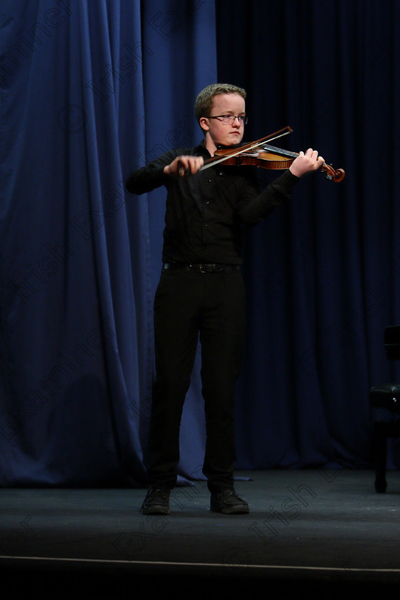 Feis09022018Fri05 
 5
Cillian Ó Cathasaigh performing.
 Instrumental Music Class: 232: “The Houlihan Memorial Perpetual Cup” 
String Repertoire 14 Years and Under Feis Maitiú 92nd Festival held in Fr. Mathew Hall. EEjob 09/02/2018 Picture: Gerard Bonus.