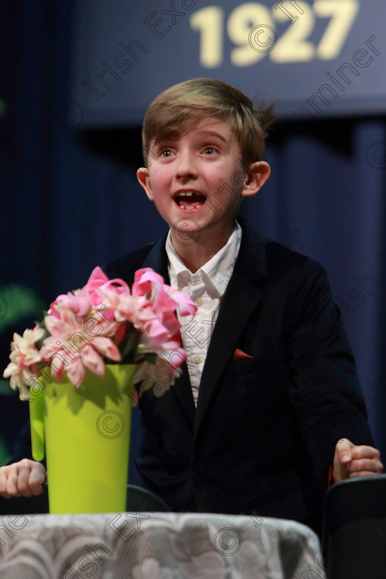 Feis08032019Fri11 
 11
Oran Lyons giving a 3rd place performance of “The Snow Queen”.

Class: 328: “The Fr. Nessan Shaw Memorial Perpetual Cup” Dramatic Solo 10YearsandUnder –Section 1 A Solo Dramatic Scene not to exceed 4 minutes.

Feis Maitiú 93rd Festival held in Fr. Mathew Hall. EEjob 08/03/2019. Picture: Gerard Bonus