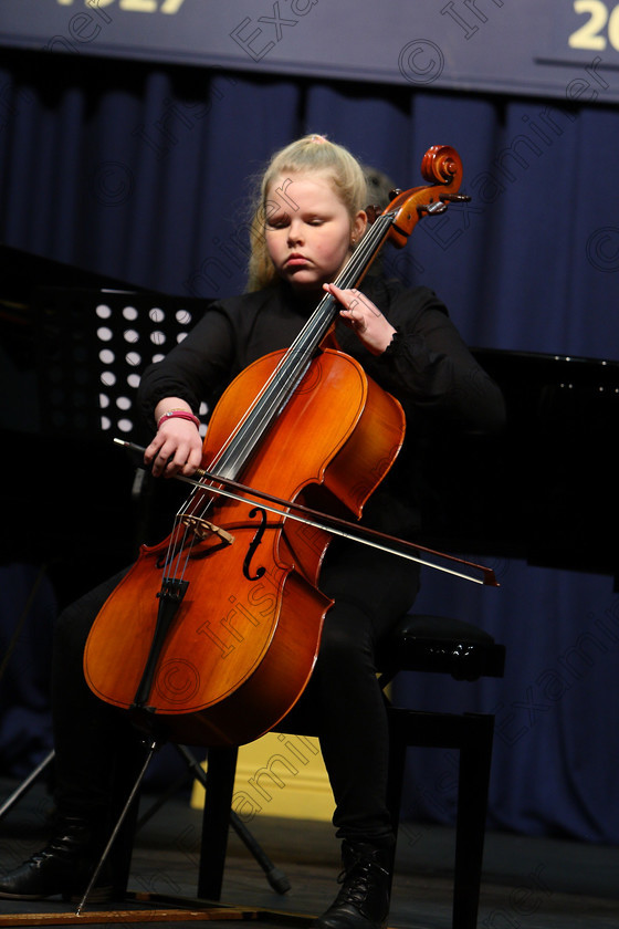 Feis09022018Fri09 
 9
Martha Dwyer performing.

Instrumental Music Class: 232: “The Houlihan Memorial Perpetual Cup” 
String Repertoire 14 Years and Under Feis Maitiú 92nd Festival held in Fr. Mathew Hall. EEjob 09/02/2018 Picture: Gerard Bonus.