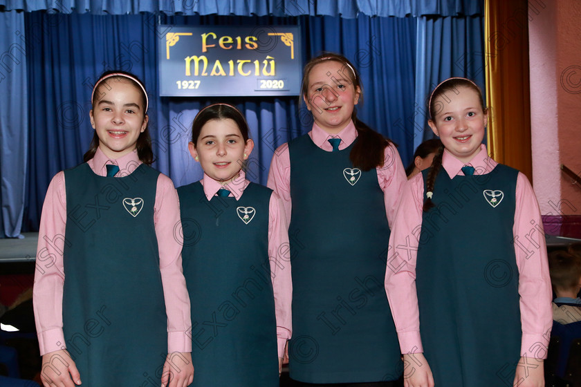 Feis10032020Tues14 
 14
Lauren Heelan, Aisling O’Neill, Aykse Seporatityte and Mia Rickard Healy from Scoil Spioraid Naoimh Bishopstown.

Class:476: “The Peg O’Mahony Memorial Perpetual Cup” Choral Speaking 4thClass

Feis20: Feis Maitiú festival held in Father Mathew Hall: EEjob: 10/03/2020: Picture: Ger Bonus.