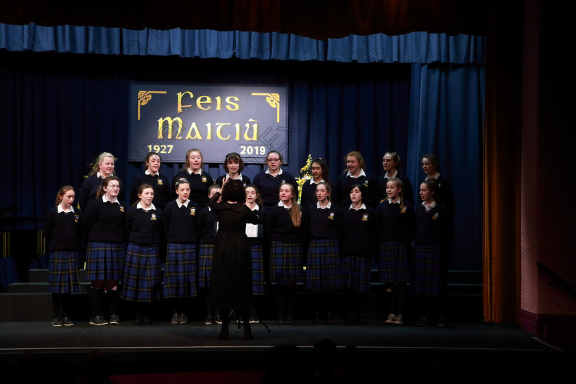 Feis27022019Wed18 
 17~21
St. Ailbes Choir singing “Castle on A Cloud” from Les Misérables conducted by Siobhan Hall.

Class: 77: “The Father Mathew Hall Perpetual Trophy” Sacred Choral Group or Choir 19 Years and Under Two settings of Sacred words.
Class: 80: Chamber Choirs Secondary School

Feis Maitiú 93rd Festival held in Fr. Mathew Hall. EEjob 27/02/2019. Picture: Gerard Bonus