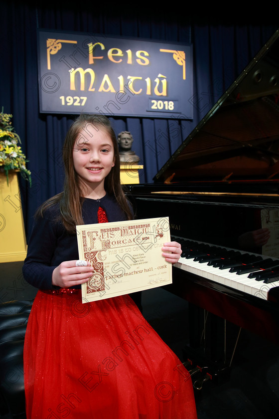 Feis03022018Sat11 
 11
Joint 3rd place Alison Earle from Togher.
 Instrumental Music Class: 166: Piano Solo 10 Years and Under Feis Maitiú 92nd Festival held in Fr. Matthew Hall. EEjob 02/02/2018 Picture: Gerard Bonus.