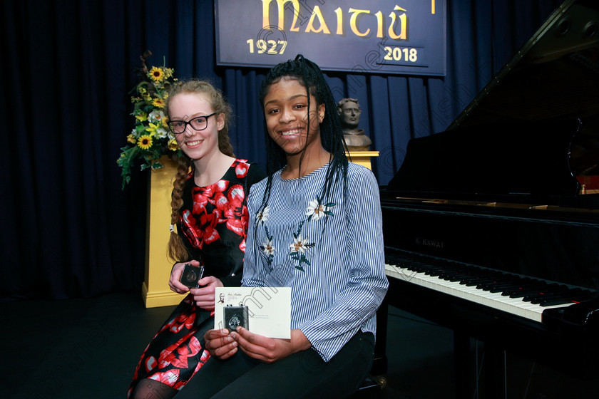 Feis31012018Wed12 
 12
Bronze Medallist; Eva Crowley from Riverstick and Silver Medallist, Diamond Nzekwe from Knocknaheeny.
 Class: 164: Piano Solo 14 years and under. Feis Maitiú 92nd Festival held in Fr. Matthew Hall. EEjob 31/01/2018 Picture: Gerard Bonus