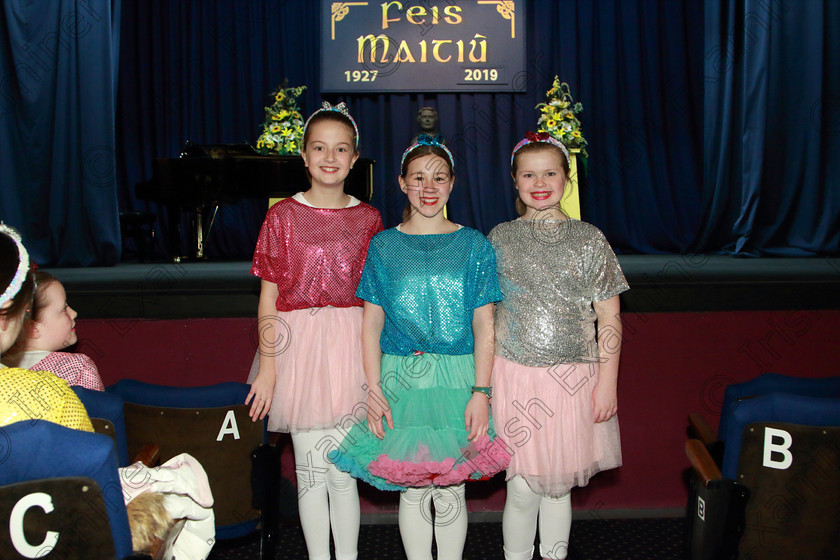 Feis12022019Tue01 
 1
Eva Slattery McGroary, Tilda Lyons and Rebecca Whelan from Our Lady of Lourdes NS Ballinlough.

Class: 104: “The Pam Golden Perpetual Cup” Group Action Songs -Primary Schools Programme not to exceed 8 minutes.

Feis Maitiú 93rd Festival held in Fr. Mathew Hall. EEjob 12/02/2019. Picture: Gerard Bonus