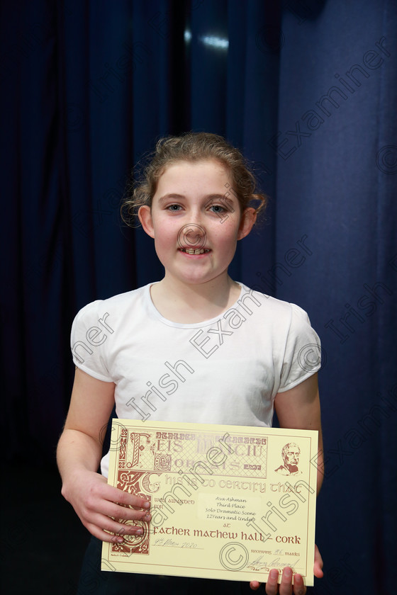 Feis09032020Mon40 
 40
Third Place: Ava Ashman from Killeagh performed Daddy Longlegs

Class:327: “The Hartland Memorial Perpetual Trophy” Dramatic Solo 12 and Under

Feis20: Feis Maitiú festival held in Father Mathew Hall: EEjob: 09/03/2020: Picture: Ger Bonus.
