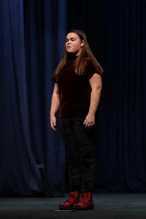 Feis22022018Thu09 
 9
Louise O’Donovan performing.
 Speech and Drama Classes: 363: Solo Verse Speaking Girls 12 Years and Under –Section 1
Feis Maitiú 92nd Festival held in Fr. Mathew Hall. EEjob 22/02/2018 Picture: Gerard Bonus.