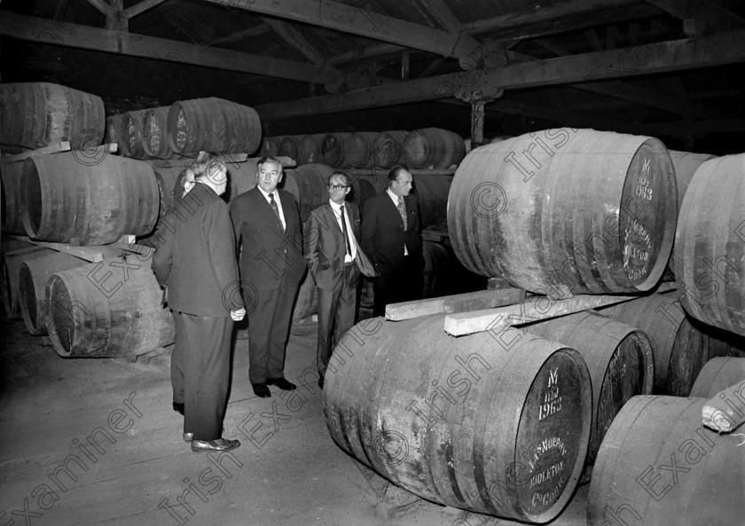 974194 
 For 'READY FOR TARK'
Irish Distillers management visit to Midleton Distillery, Co. Cork 19/10/1972 Ref. 148/43 old black and white alcohol