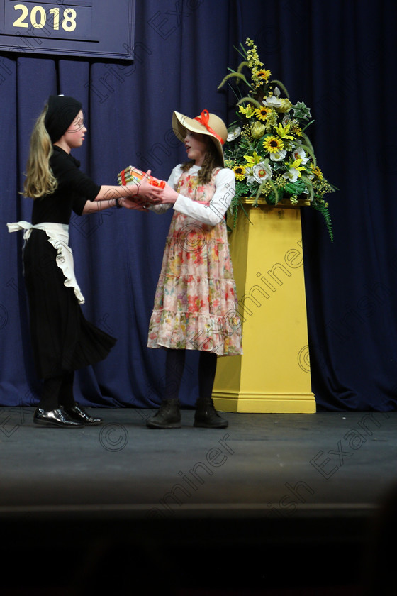 Feis22022018Thu58 
 58~60
Muirearn O’Connell and Ellie McManus performing “Roll of Thunder Hear my Cry”.
 Speech and Drama Classes: 310: “The Peg Hallahan Perpetual Trophy” Dramatic Duo 14 Years and Under Feis Maitiú 92nd Festival held in Fr. Mathew Hall. EEjob 22/02/2018 Picture: Gerard Bonus.