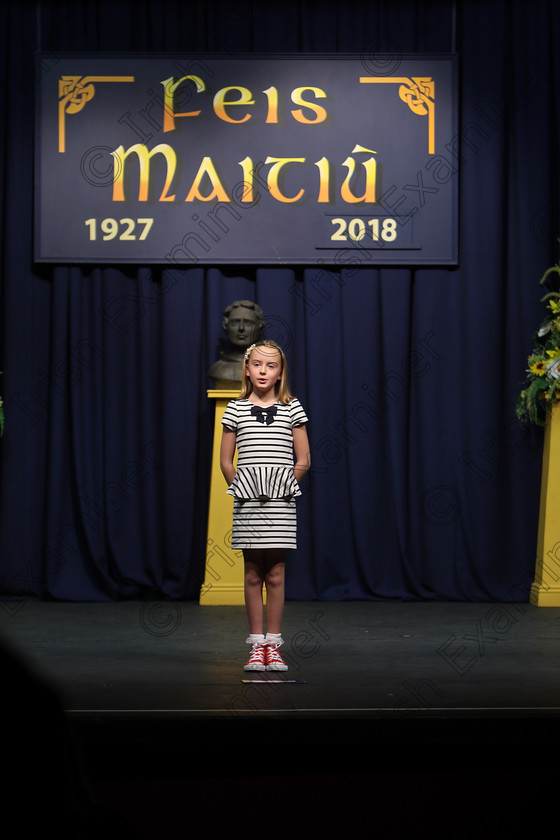 Feis12032018Mon18 
 18
Performer Emma Dunne from Cloghroe reciting her poem
 Speech and Drama Class: 365: Solo Verse Speaking Girls 10 Years and Under Section 4 Feis Maitiú 92nd Festival held in Fr. Mathew Hall. EEjob 12/03/2018 Picture: Gerard Bonus