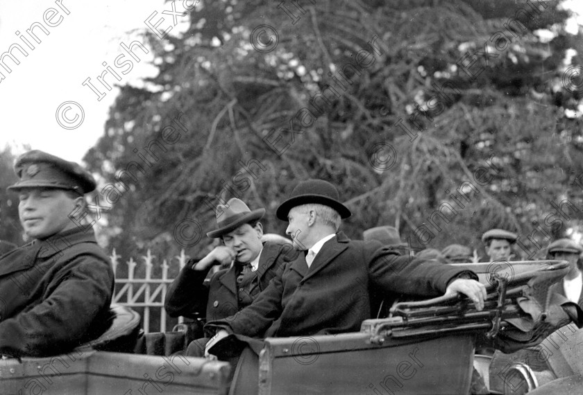 1254001 
 Michael Collins pictured in a pensive mood on a visit to Cork in early 1922 old black and white