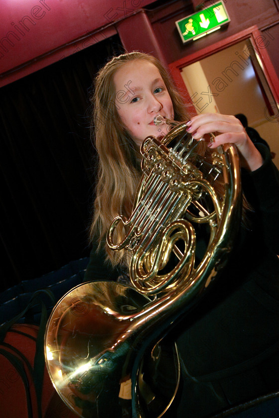 Feis06022018Tue18 
 18
Ella Morrisson from Montenotte practicing on the French horn.
 Instrumental Music Class: 205: Brass Solo 12 Years and Under Feis Maitiú 92nd Festival held in Fr. Mathew Hall. EEjob 05/02/2018 Picture: Gerard Bonus.