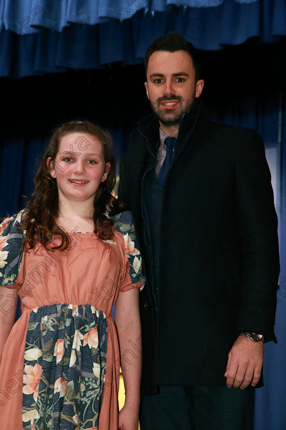 Feis07032018Wed16 
 16
Performer Lily-Sue Moloney from Glanmire with her dad Michael.
 Singing and School Choirs Class: 113: “The Edna McBirney Memorial Perpetual Award” Solo Action Song 12 Years and Under Section 3 Feis Maitiú 92nd Festival held in Fr. Mathew Hall. EEjob 06/03/2018 Picture: Gerard Bonus.