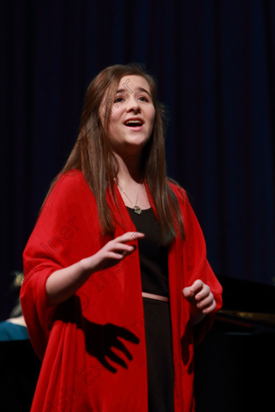 Feis02032019Sat04 
 4~5
Faye Herlihy from Ballinhassig performing Dreams as her Repertoire singing “Hushaby Mountain” from Chitty Dhitty Bang Bang; “Time Hard To Dream” and “Once Upon A Dream”.

Class: 18: “The Junior Musical Theatre Recital Perpetual Cup” Solo Musical Theatre Repertoire 15 Years and Under A 10 minute recital programme of contrasting style and period.

Feis Maitiú 93rd Festival held in Fr. Mathew Hall. EEjob 02/03/2019. Picture: Gerard Bonus