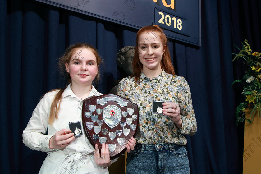 Feis22022018Thu67 
 67
Trophy Winners and Silver Medallists Vivienne Gleeson and Eilbhe McManamy from Carrigtwohill and Midleton.
 Speech and Drama Classes: 310: “The Peg Hallahan Perpetual Trophy” Dramatic Duo 14 Years and Under Feis Maitiú 92nd Festival held in Fr. Mathew Hall. EEjob 22/02/2018 Picture: Gerard Bonus.