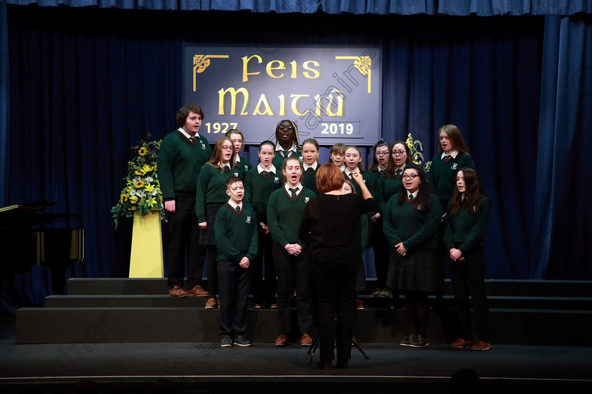 Feis27022019Wed14 
 14~16
Cashel Community School singing “Alleluia Amen” conducted by Helen Colbert.

Class: 77: “The Father Mathew Hall Perpetual Trophy” Sacred Choral Group or Choir 19 Years and Under Two settings of Sacred words.
Class: 80: Chamber Choirs Secondary School

Feis Maitiú 93rd Festival held in Fr. Mathew Hall. EEjob 27/02/2019. Picture: Gerard Bonus