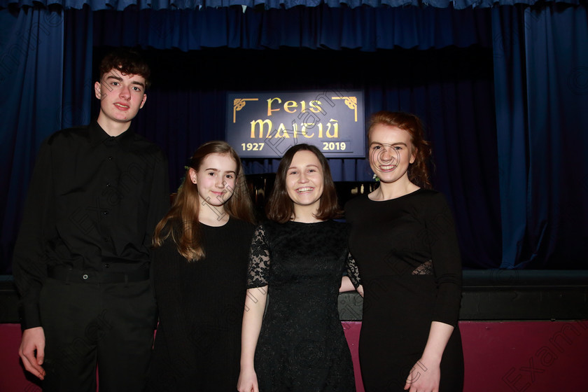 Feis10022019Sun54(1) 
 54
Mia Quartet: Ryan McCarthy, Anna O’Sullivan, Mia Casey and Georgina McCarthy.

Class: 269: “The Lane Perpetual Cup” Chamber Music 18 Years and Under
Two Contrasting Pieces, not to exceed 12 minutes

Feis Maitiú 93rd Festival held in Fr. Matthew Hall. EEjob 10/02/2019. Picture: Gerard Bonus