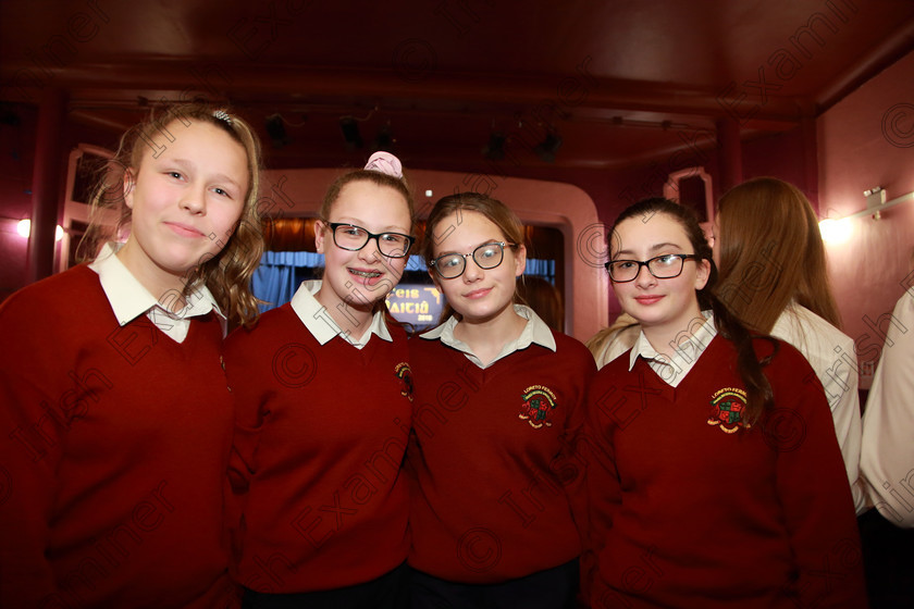 Feis27022019Wed51 
 51
Ellen Sjaberg, Laura Armstrong, Daisy Moller and Ellen Diggin.

Class: 83: “The Loreto Perpetual Cup” Secondary School Unison Choirs

Feis Maitiú 93rd Festival held in Fr. Mathew Hall. EEjob 27/02/2019. Picture: Gerard Bonus