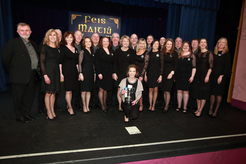 Feis0302109Sun85 
 85
Cup Winners Cantate with Conductor by Elaine Kelly.

Class: 78: “The Lynch Memorial Perpetual Cup” Adult Vocal Choirs Two Contrasting Songs.

Feis Maitiú 93rd Festival held in Fr. Matthew Hall. EEjob 03/02/2019. Picture: Gerard Bonus.