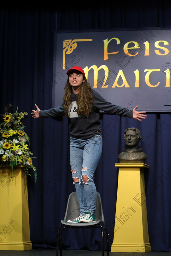 Feis26022018Mon44 
 43~44
Aoife Purkiss from Carrigaline performed “The Real Queen of Hearts”.
 Speech and Drama Class: 325: “The Kilbrogan Perpetual Cup” and “Musgrave Ltd. Bursary” Bursary Value €130 Dramatic Solo 17 Years and Under Feis Maitiú 92nd Festival held in Fr. Mathew Hall. EEjob 26/02/2018 Picture: Gerard Bonus.