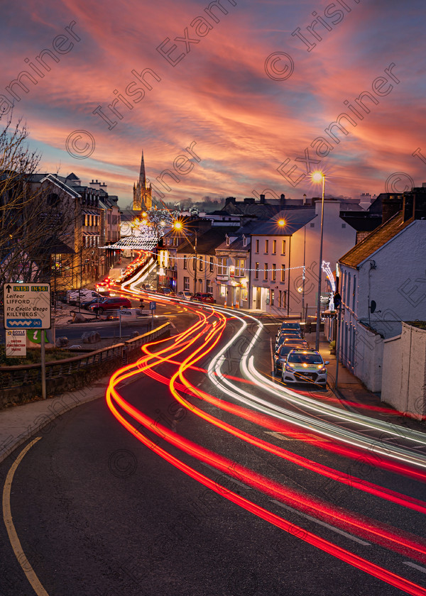 CLA6767-Edit 
 Light Trails of Donegal Town with Christmas street Lights in the background, John Cahalin @ClassicAngles