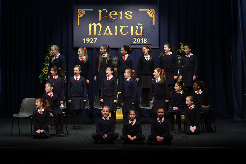 Feis23022018Fri29 
 15~31
St. Vincent’s 4th Class performing.
 Speech and Drama Class: 476: “The Peg O’Mahony Memorial Perpetual Cup” Choral Speaking 4th Class Feis Maitiú 92nd Festival held in Fr. Mathew Hall. EEjob 23/02/2018 Picture: Gerard Bonus.