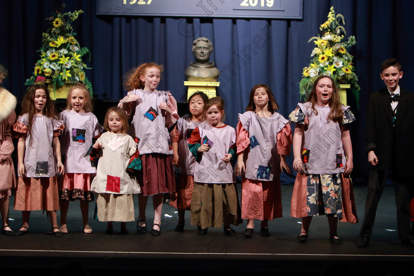 Feis28022019Thu66 
 62~67
CADA Performing Arts performing extracts from “Annie”.

Class: 103: “The Rebecca Allman Perpetual Trophy” Group Action Songs 10 Years and Under Programme not to exceed 10minutes.

Feis Maitiú 93rd Festival held in Fr. Mathew Hall. EEjob 28/02/2019. Picture: Gerard Bonus