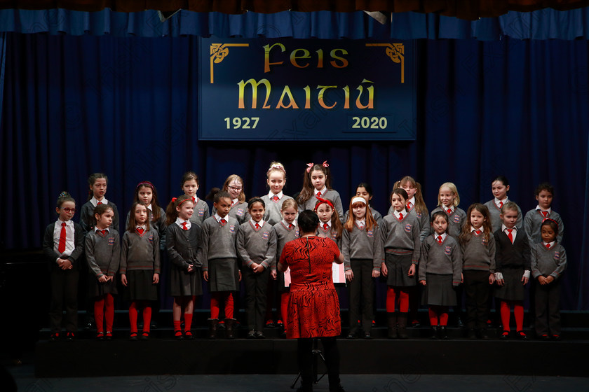 Feis27022020Thur06 
 6~10
The Rockboro Singers singing Dance Monkey.

Class:84: “The Sr. M. Benedicta Memorial Perpetual Cup” Primary School Unison Choirs

Feis20: Feis Maitiú festival held in Father Mathew Hall: EEjob: 27/02/2020: Picture: Ger Bonus.