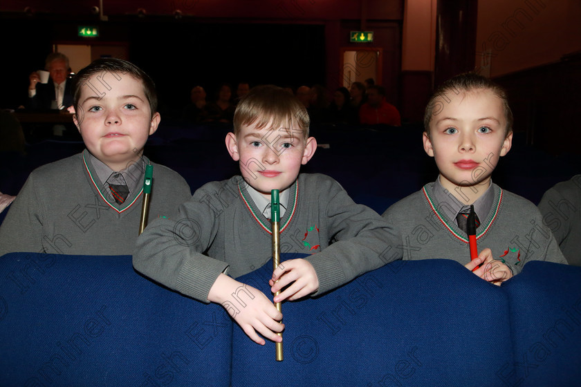 Feis28022020Fri17 
 17
Oisín Murphy, Kiel O’Mahony and Cúan Murphy from Ballinora NS.

Class:284: “The Father Mathew Street Perpetual Trophy” Primary School Bands –Mixed Instruments

Feis20: Feis Maitiú festival held in Father Mathew Hall: EEjob: 28/02/2020: Picture: Ger Bonus.