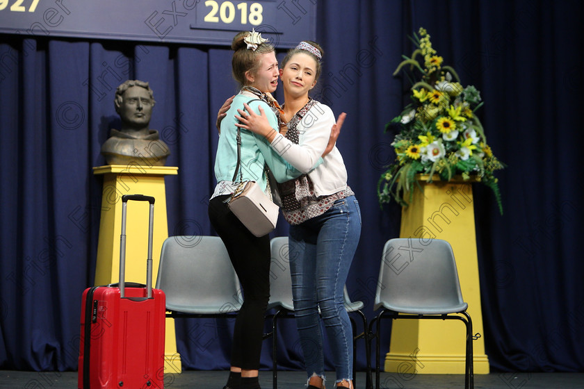 Feis22022018Thu51 
 51~52
Aisling Ní Cheallachaín and Áine Gogan performing “The Odd Couple” the Female version.
 Speech and Drama Classes: 310: “The Peg Hallahan Perpetual Trophy” Dramatic Duo 14 Years and Under Feis Maitiú 92nd Festival held in Fr. Mathew Hall. EEjob 22/02/2018 Picture: Gerard Bonus.