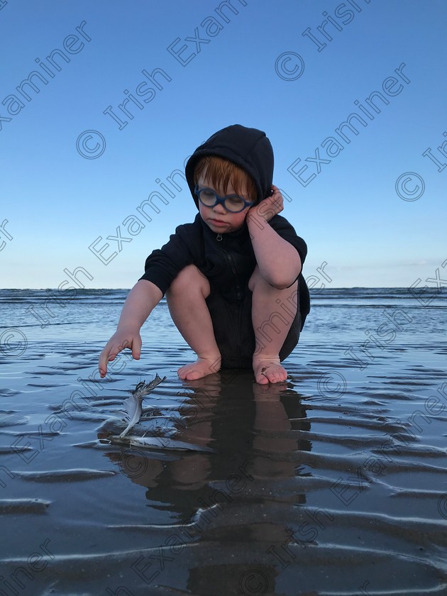 956D65A5-592F-4CE0-A1EC-C19ADC268B1C 
 Five Year Old Noah Kelly on a summers evening on Donabate Beach, Co.Dublin â€œPondering Lifeâ€