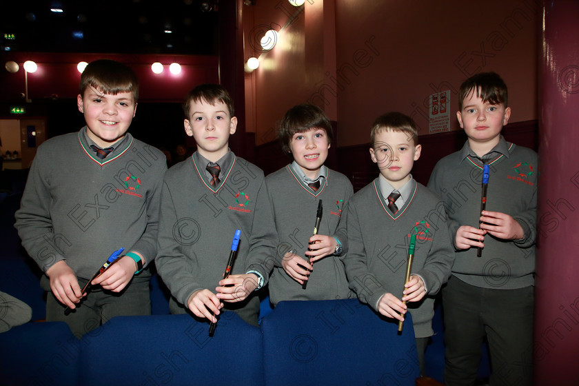 Feis28022020Fri18 
 18
Paul Twohig, David Fenton, Tomás Philpott, Paddy Burke and Frank Dineen from Ballinora NS.

Class:284: “The Father Mathew Street Perpetual Trophy” Primary School Bands –Mixed Instruments

Feis20: Feis Maitiú festival held in Father Mathew Hall: EEjob: 28/02/2020: Picture: Ger Bonus.