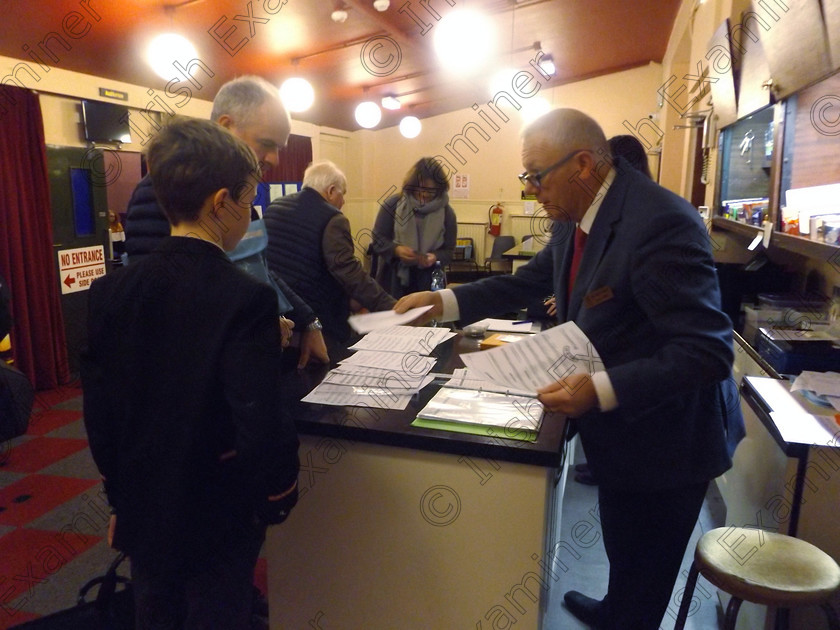 Feis06022018Tue48 
 48
Harry Ormond checking in the performers for Class 205. Feis Maitiú 92nd Festival held in Fr. Mathew Hall. EEjob 05/02/2018 Picture: Gerard Bonus.