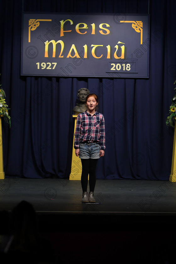 Feis12032018Mon38 
 38
Performers Saoirse O’Sullivan from Glanmire reciting her poem
 Speech and Drama Class: 365: Solo Verse Speaking Girls 10 Years and Under Section 4 Feis Maitiú 92nd Festival held in Fr. Mathew Hall. EEjob 12/03/2018 Picture: Gerard Bonus