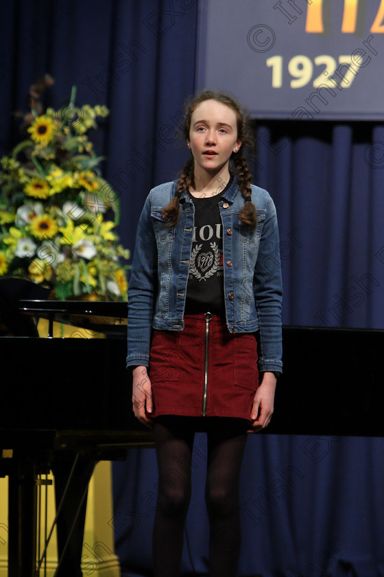 Feis05032018Mon27 
 27
Lucy Aherne performing
 Singing and School Choirs Class: 53: Girls Solo Singing 13 Years and Under –Section 2 Feis Maitiú 92nd Festival held in Fr. Mathew Hall. EEjob 05/03/2018 Picture: Gerard Bonus.