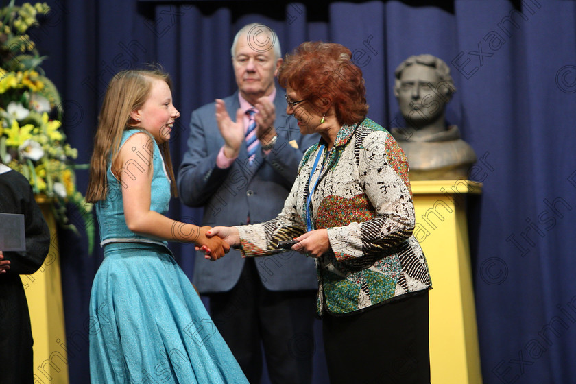 Feis19022018Mon37 
 37
Adjudicator: Priscilla Morris presenting Silver Medal to Sophie Nolan from Glanmire.
 Speech and Drama Class: 327: “The Hartland Memorial Perpetual Trophy” Dramatic Solo 12YearsandUnder –Section 1 Feis Maitiú 92nd Festival held in Fr. Mathew Hall. EEjob 19/02/2018 Picture: Gerard Bonus.