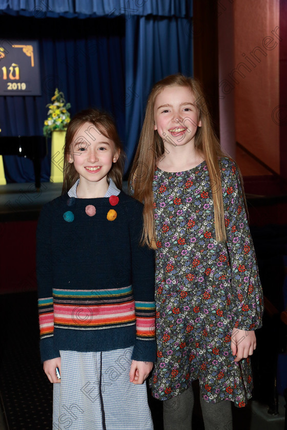 Feis26022019Tue25 
 25
Performer Sophia Herlihy from Ballinhassig with her younger sister Charlotte.

Class: 53: Girls Solo Singing 13 Years and Under–Section 1 John Rutter –A Clare Benediction (Oxford University Press).

Feis Maitiú 93rd Festival held in Fr. Mathew Hall. EEjob 26/02/2019. Picture: Gerard Bonus