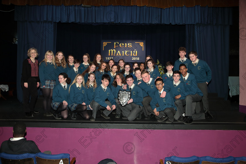 Feis12042018Thu66 
 66~67
Glanmire Community School Senior Choir winners of “The Father Mathew Perpetual Shield” with Conducted by Ann Mannix.
Singing Class: 81: “The Father Mathew Perpetual Shield” 19 Years and Under Feis Maitiú 92nd Festival held in Fr. Mathew Hall. EEjob 12/04/2018 Picture: Gerard Bonus