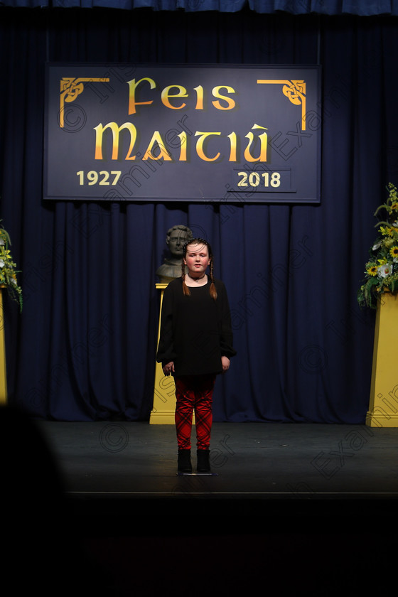 Feis12032018Mon30 
 30
Trudy Whyte reciting her poem
 Speech and Drama Class: 365: Solo Verse Speaking Girls 10 Years and Under Section 4 Feis Maitiú 92nd Festival held in Fr. Mathew Hall. EEjob 12/03/2018 Picture: Gerard Bonus