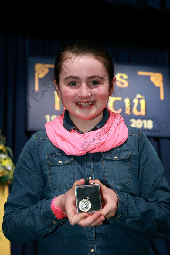 Feis20022018Tue31 
 31
Silver Medallist, Jane Larkin from Ballinora.
 Speech and Drama Class: 364: Girls 11 Years and Under Section 1 Feis Maitiú 92nd Festival held in Fr. Mathew Hall. EEjob 20/02/2018 Picture: Gerard Bonus.